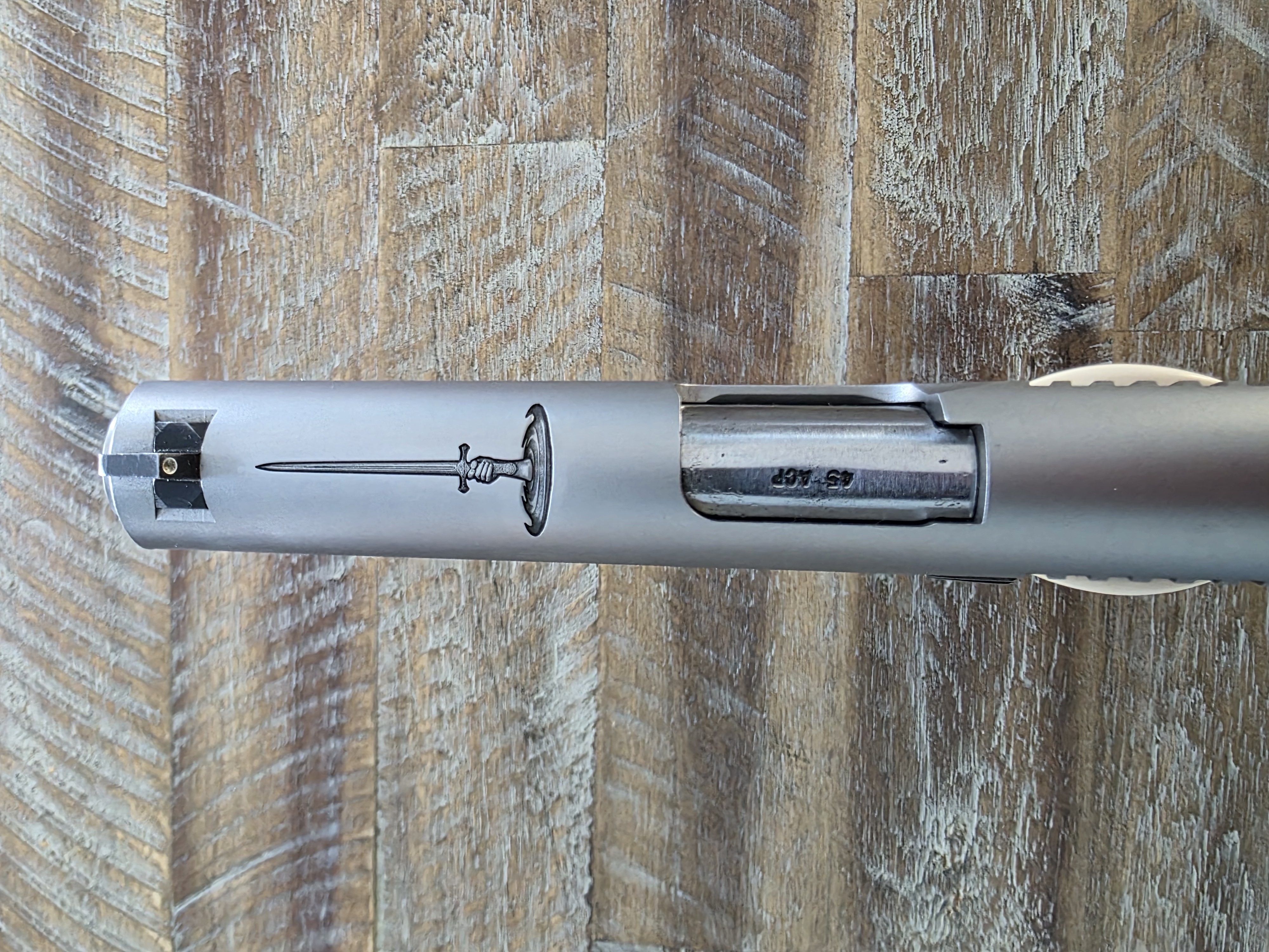 engraved pistol slide 1911
