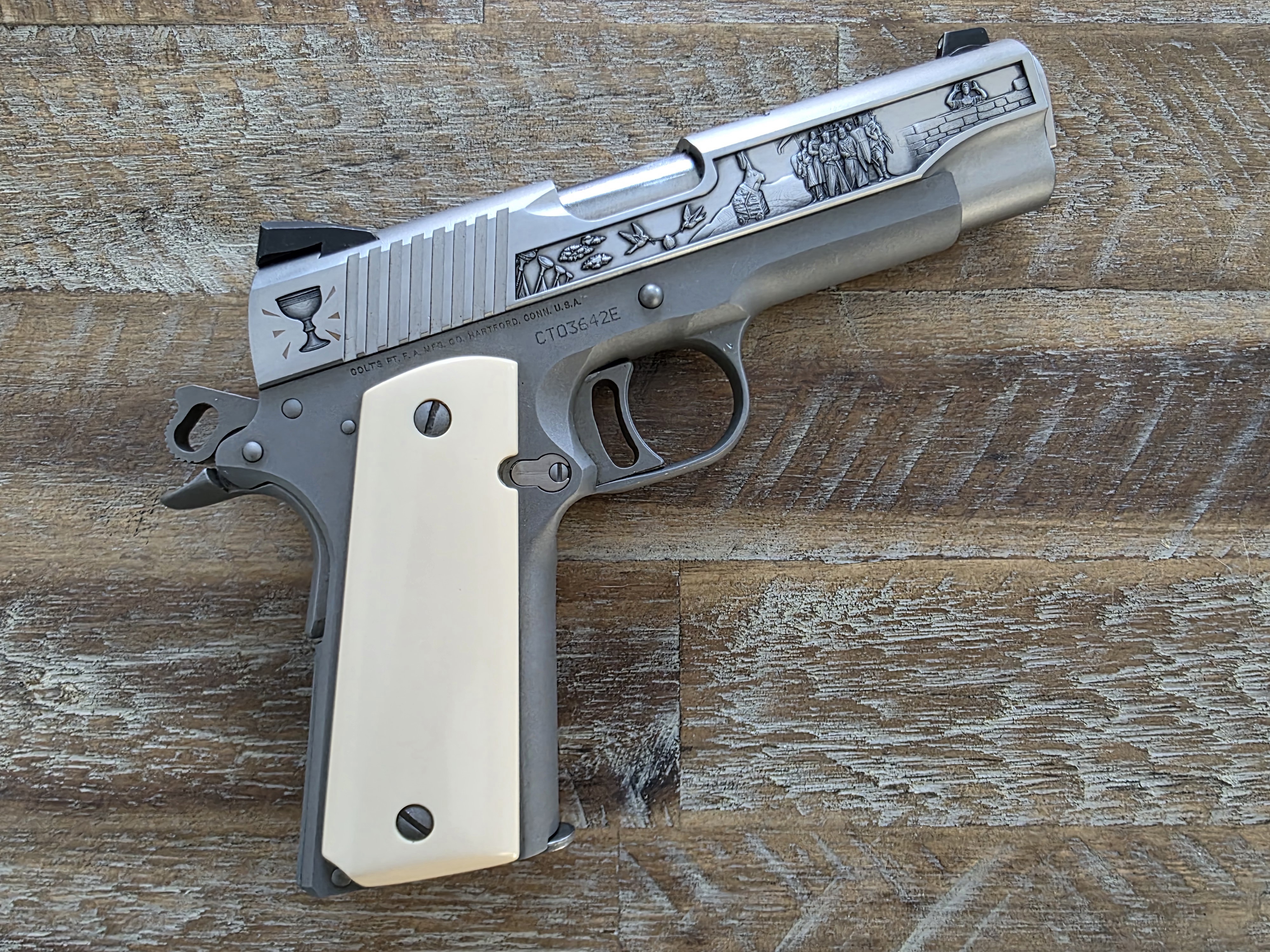 engraved pistol slide 1911